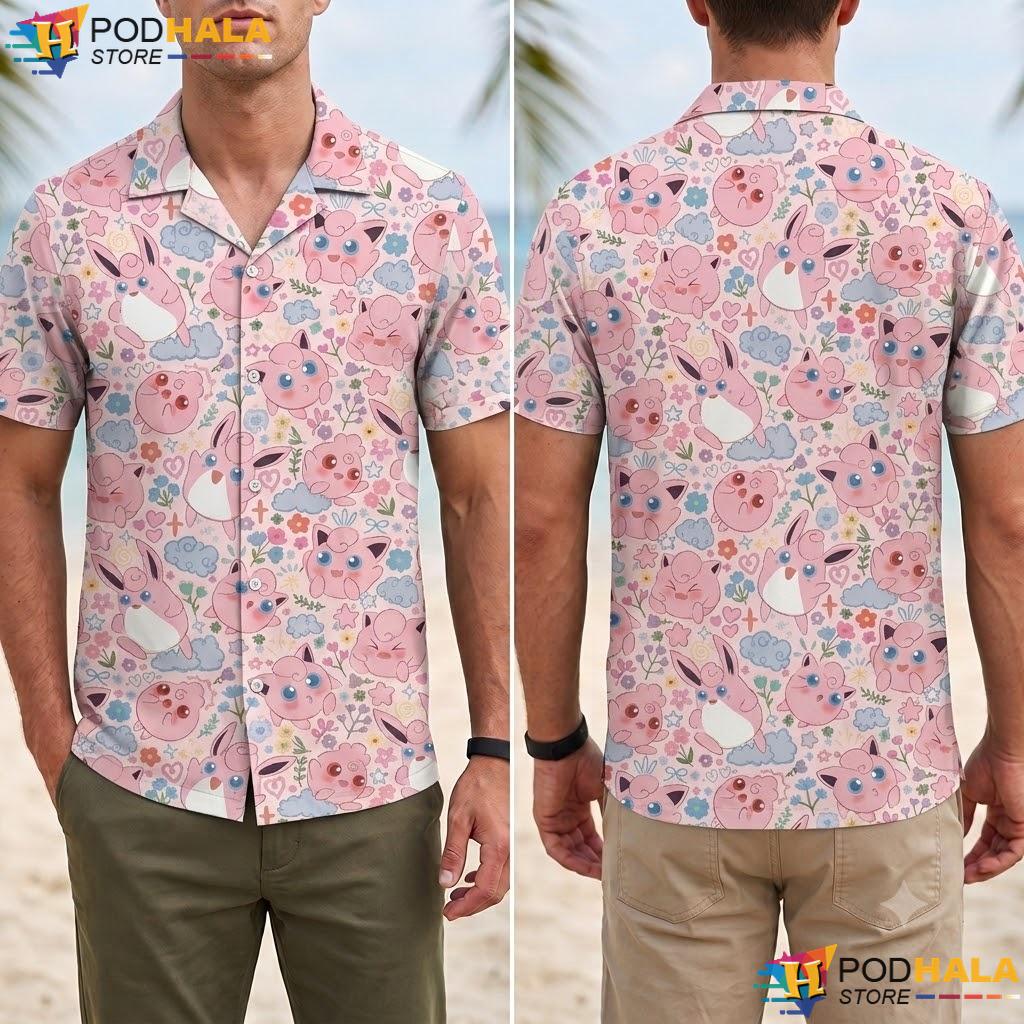 Jigglypuff Pastel Aloha Shirt Cute Dreamy Summer Beach Outfit Top Jigglypuff Pastel Aloha Shirt Cute Dreamy Summer Beach Outfit Top