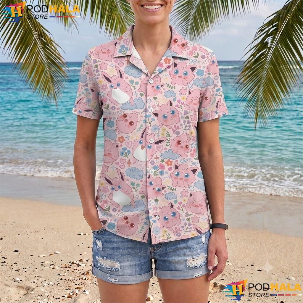 Jigglypuff Pastel Tropical Shirt Cute Dreamy Summer Beach Outfit Top Jigglypuff Pastel Tropical Shirt Cute Dreamy Summer Beach Outfit Top