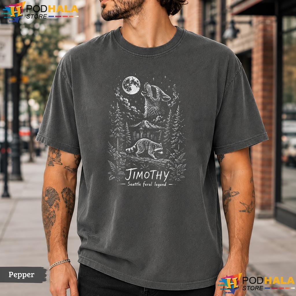 Jimothy Raccoon Comfort Colors T-Shirt Funny Wildlife From Seattle Meme Top