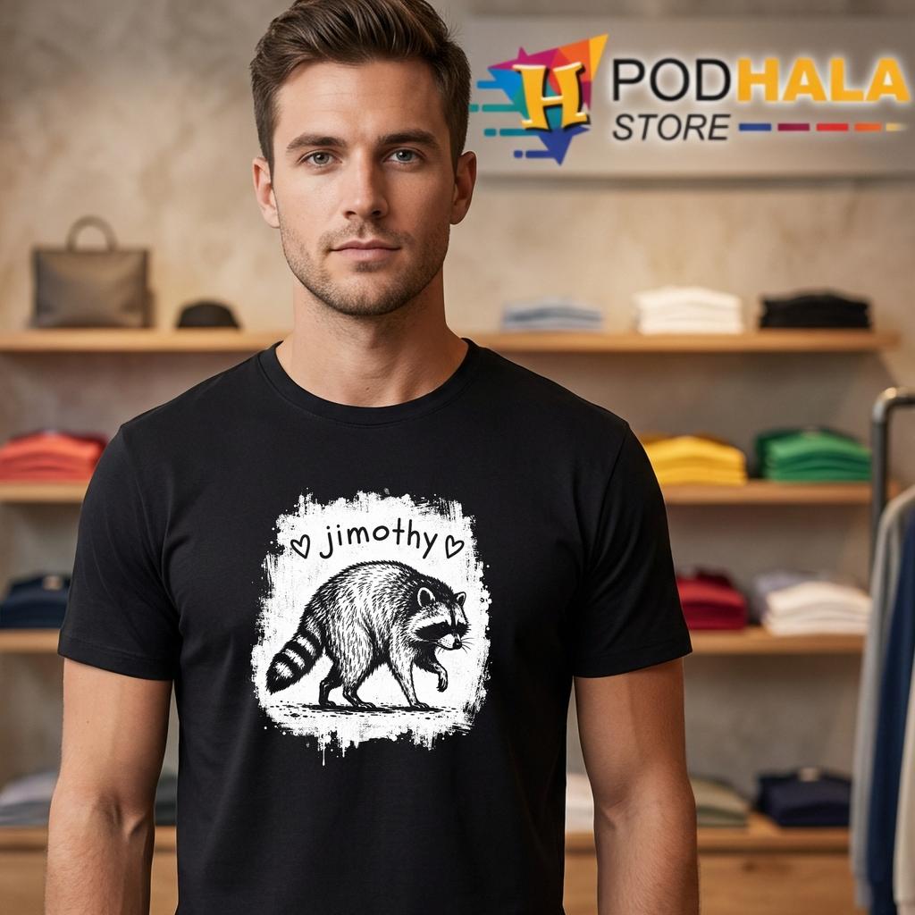 Jimothy Viral Raccoon Shirt Funny Meme Trash Panda Wildlife Graphic Top Jimothy Viral Raccoon Shirt Funny Meme Trash Panda Wildlife Graphic Top
