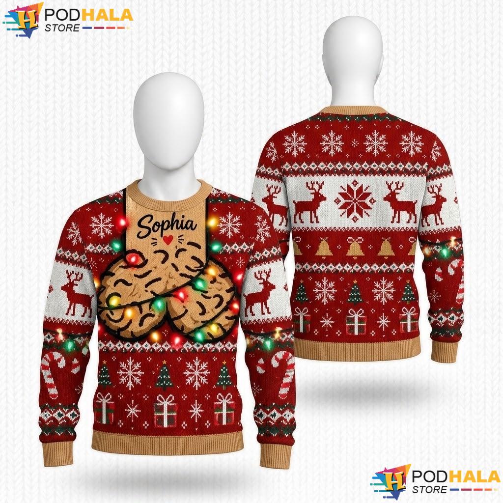 Jingle Balls Funny Personalized Ugly Xmas Sweater Festive Christmas Knit