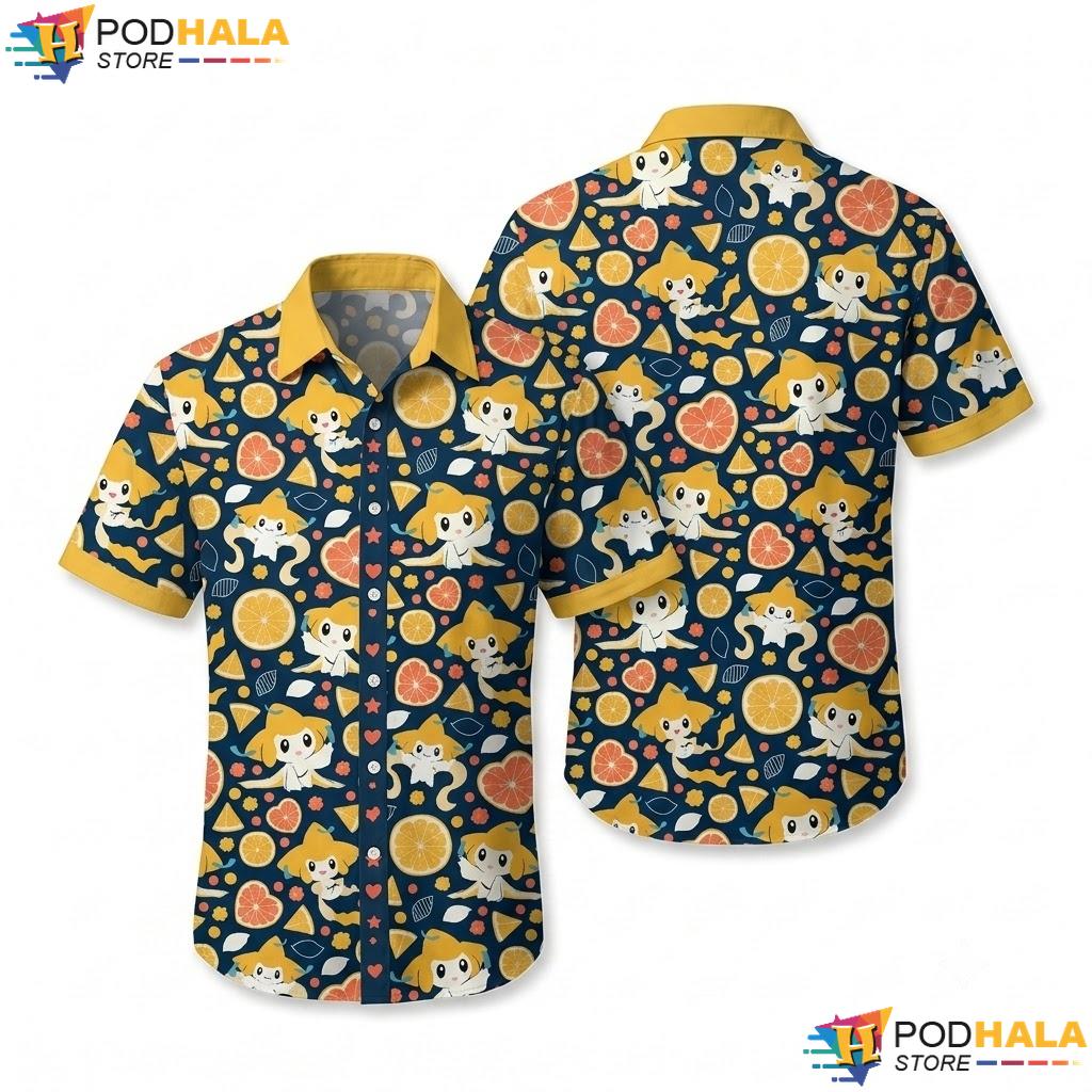 Jirachi Star Pattern Aloha Shirt Kawaii Summer Vintage Anime Outfit