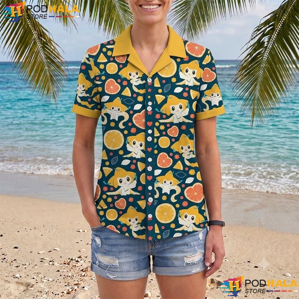 Jirachi Star Pattern Short-sleeve button-up shirt Kawaii Summer Vintage Anime Outfit Jirachi Star Pattern Short-sleeve button-up shirt Kawaii Summer Vintage Anime Outfit
