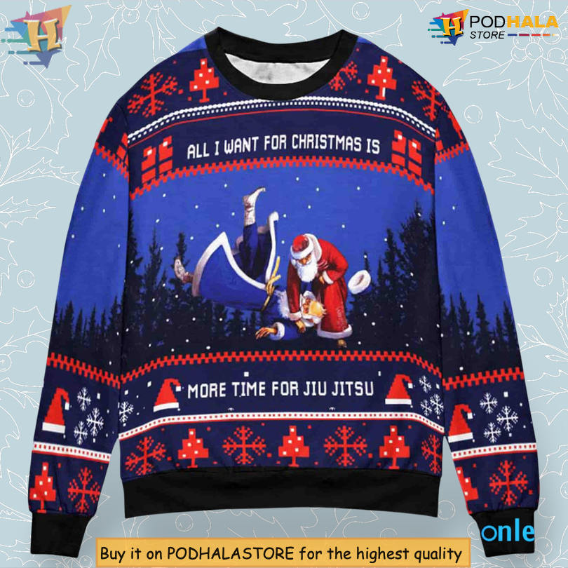 Jiu Jitsu Martial Art Fan Edition All I Want For Christmas Novelty Christmas Sweater Jiu Jitsu Martial Art Fan Edition All I Want For Christmas Novelty Christmas Sweater