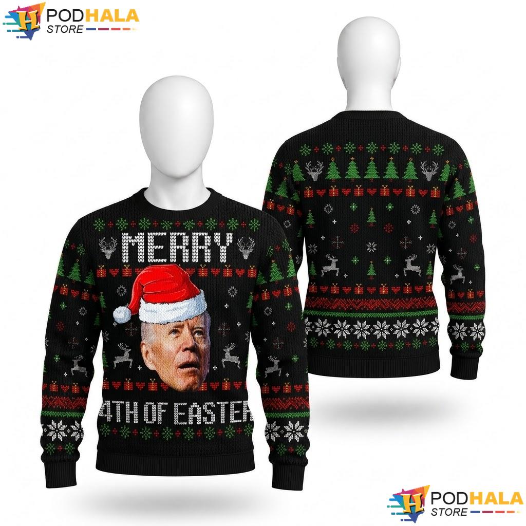 Joe Biden 4th Of Easter Christmas Sweater Funny Ugly Xmas Mens Top
