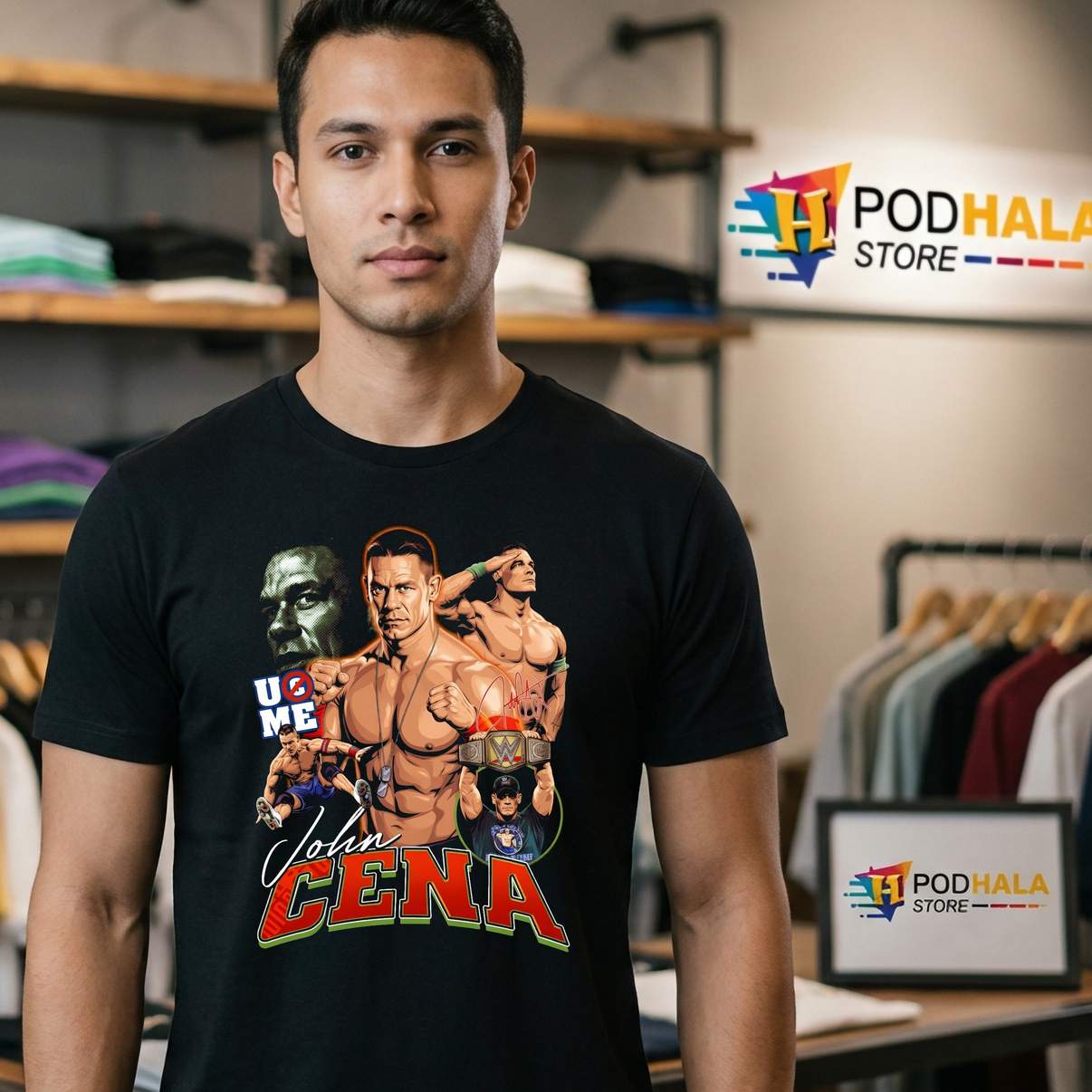 John Cena U Cant See Me Shirt Signature Wrestling Fan Graphic Design For Mens