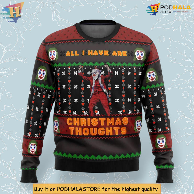 Joker Christmas Parody All I Have Are Dark Xmas Thoughts Holiday Christmas Sweater