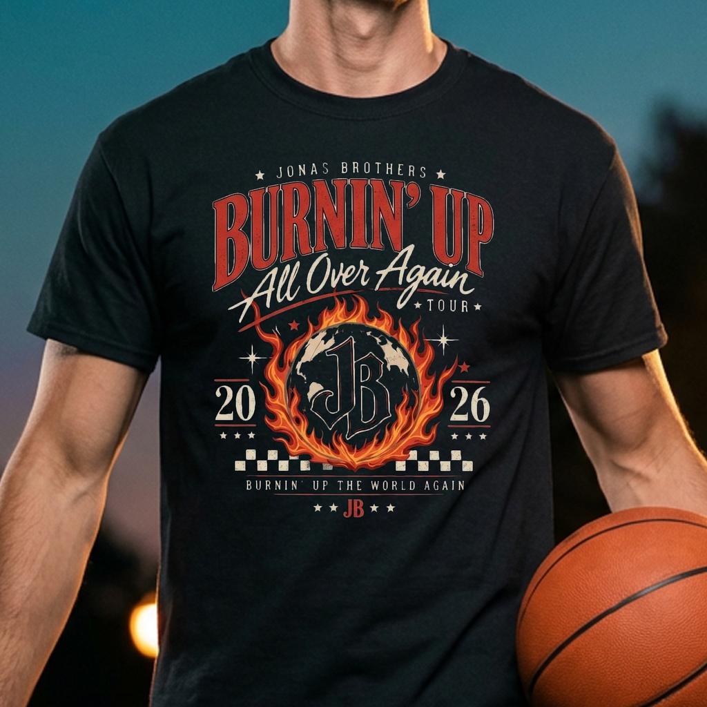 Jonas Brothers Burnin Up Tour Tshirt Throwback Concert Graphic Top Jonas Brothers Burnin Up Tour Tshirt Throwback Concert Graphic Top