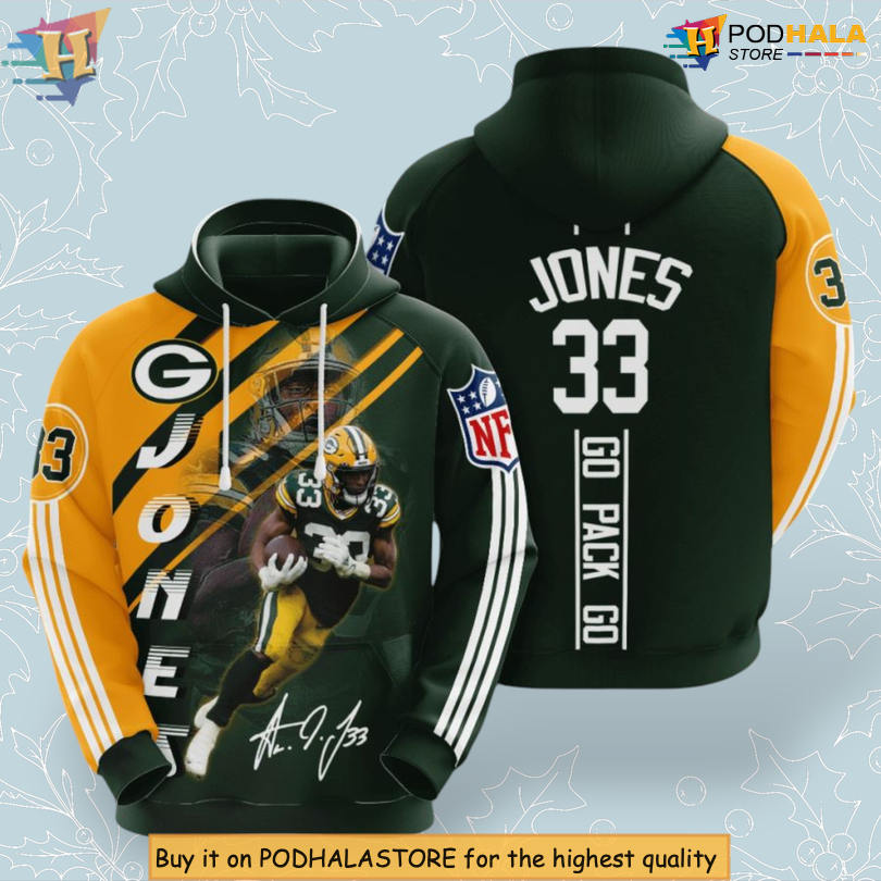Jones 33 Player Edition Green Bay Packers Hoodie 3D All Over Print