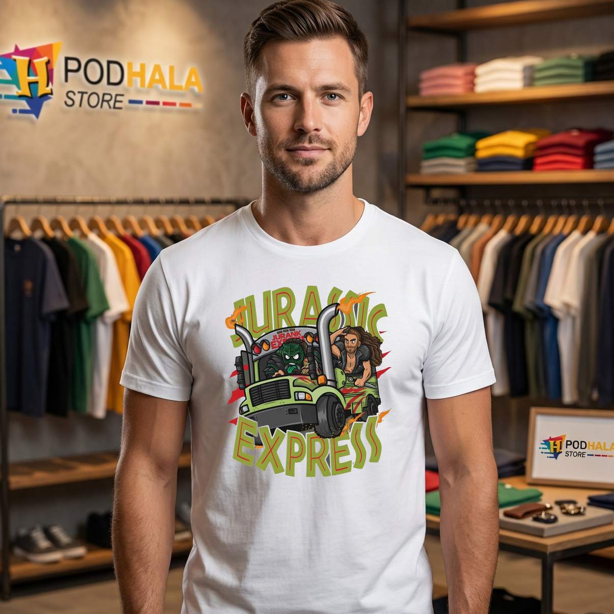 Jurassic Express On The Road Tee Again Wrestling Sports Fan Graphic Men Jurassic Express On The Road Tee Again Wrestling Sports Fan Graphic Men