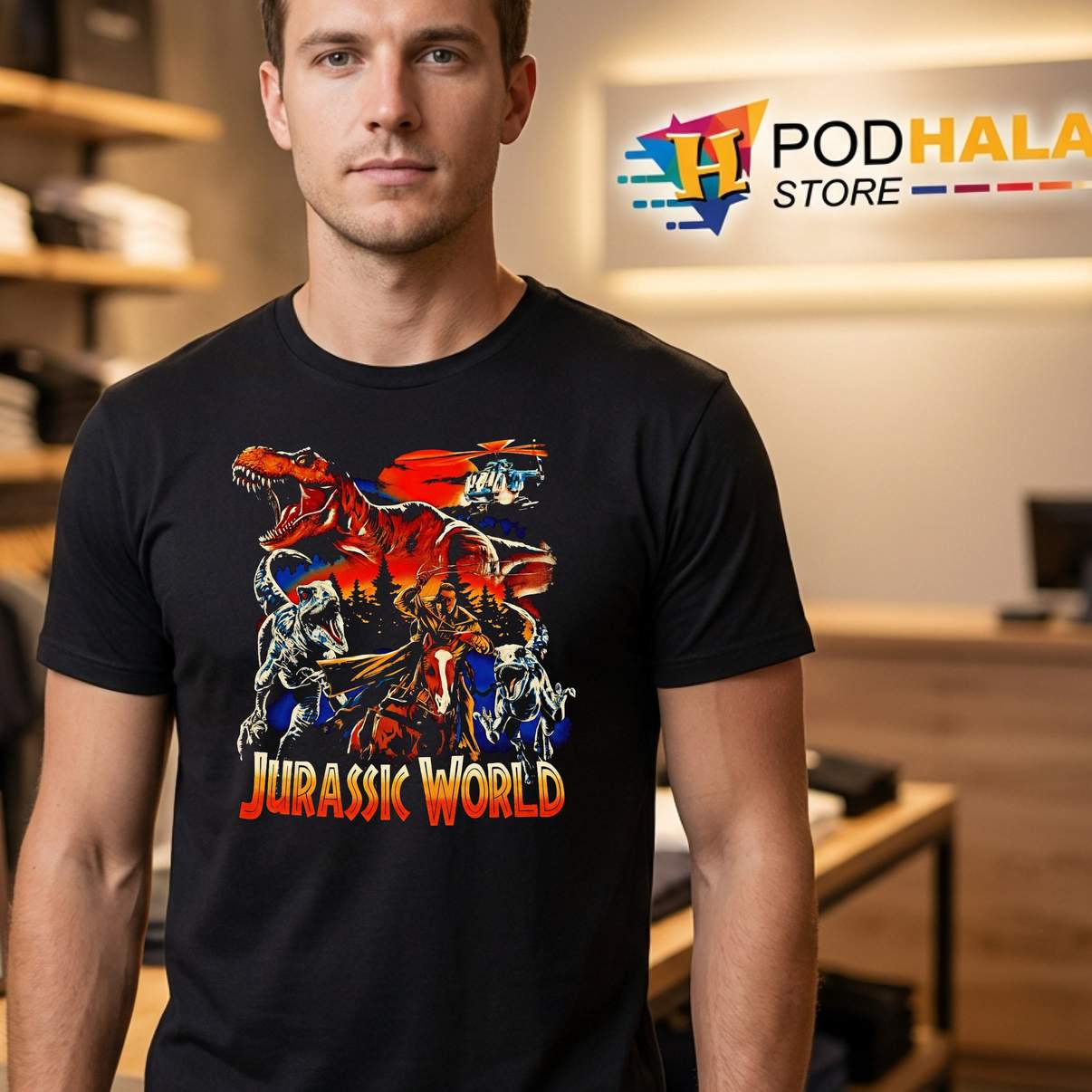 Jurassic World Dominion Graphic Tshirt Dinosaur Movie Retro Fan Design Mens Jurassic World Dominion Graphic Tshirt Dinosaur Movie Retro Fan Design Mens