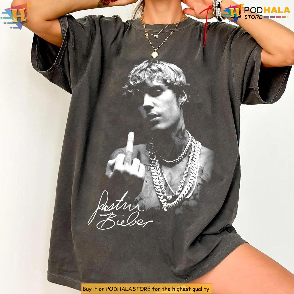 Justin Bieber Middle Finger Concert Comfort Colors Shirt Retro Tour Graphic