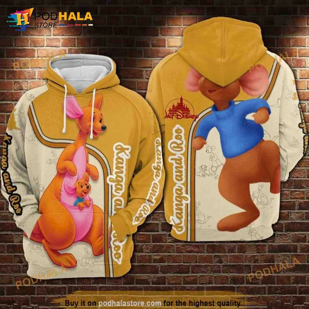 Kanga And Roo 3d Hoodie Featuring Disney Characters In Playful Design