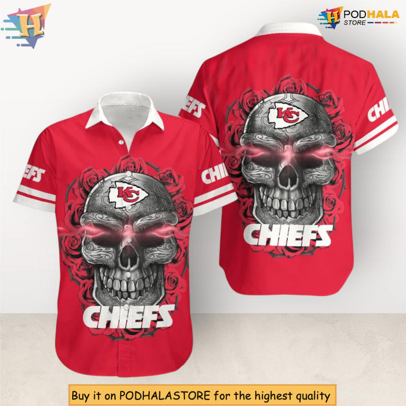 Kansas City Chiefs Floral Hawaiian Shirt, Hibiscus Tropical Print NFL Aloha Outfit