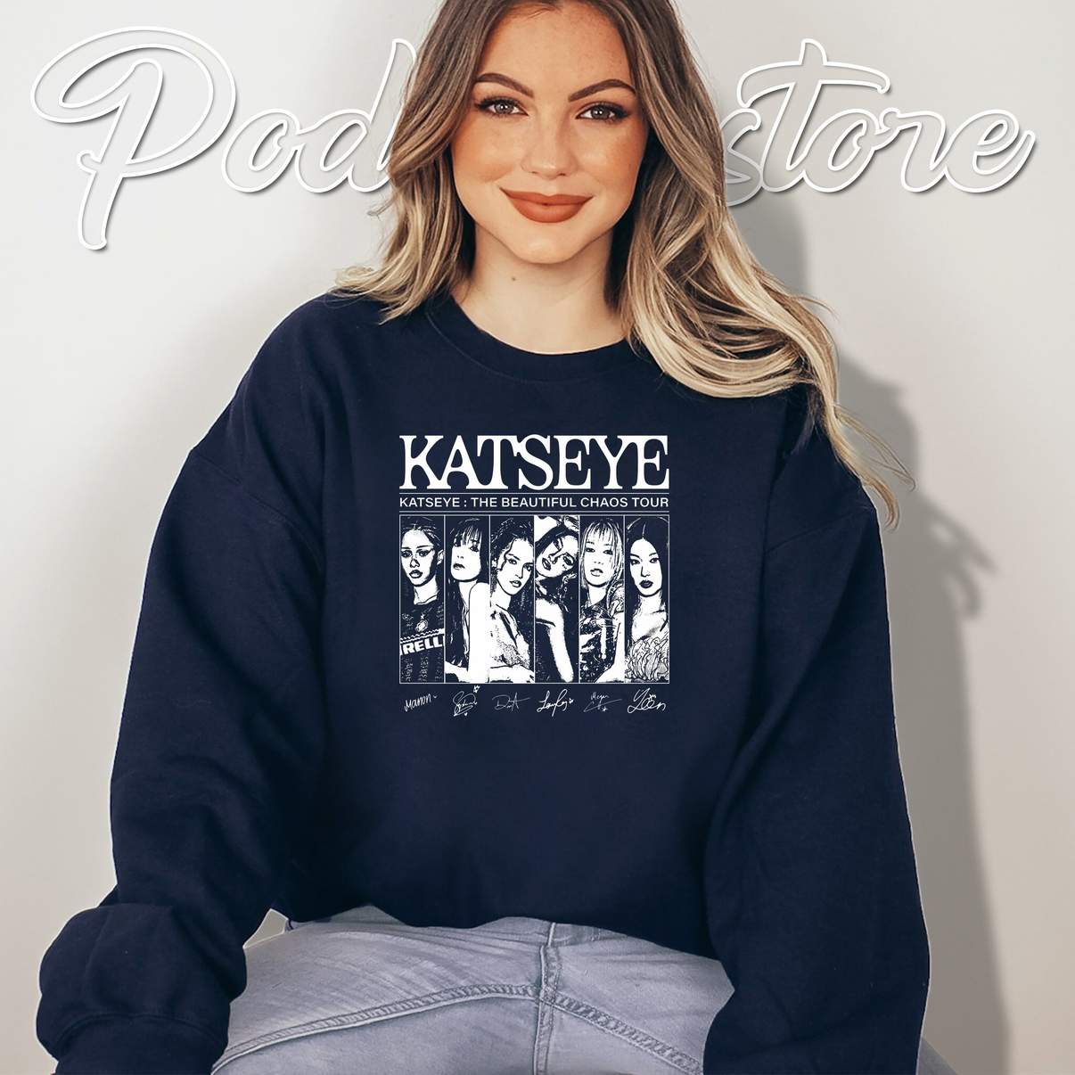 Katseye The Chaos Tour Merch Shirt KPop Girl Group Fan Graphic Design Womens