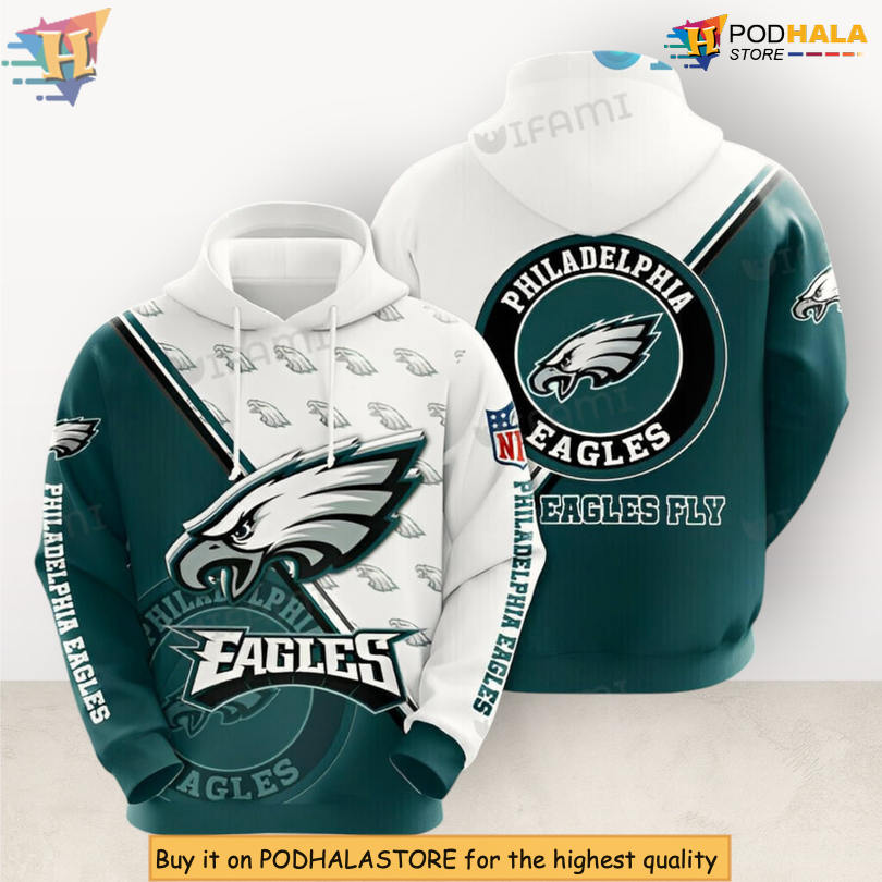 Kelly Green White Logo Philadelphia Eagles Zip Up Hoodie Custom Gear