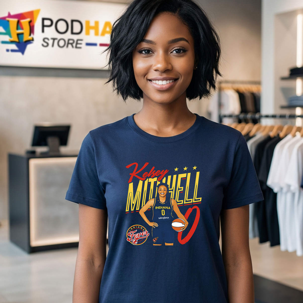 Kelsey Mitchell Number 0 Indiana Fever Shirt Basketball Sports Fan Graphic