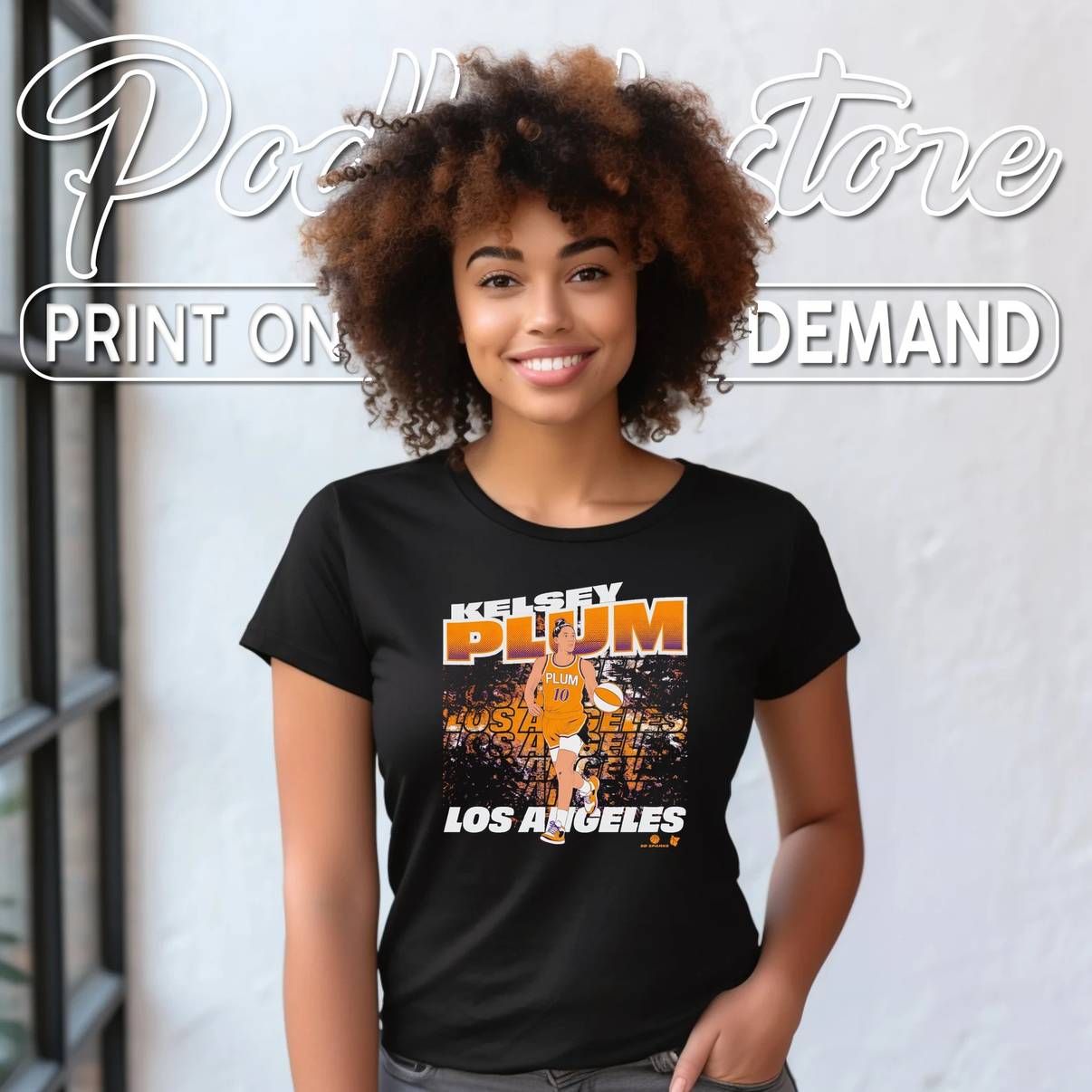 Kelsey Plum LA Sparks Ball Shirt Street Basketball Sports Fan Graphic For Mens
