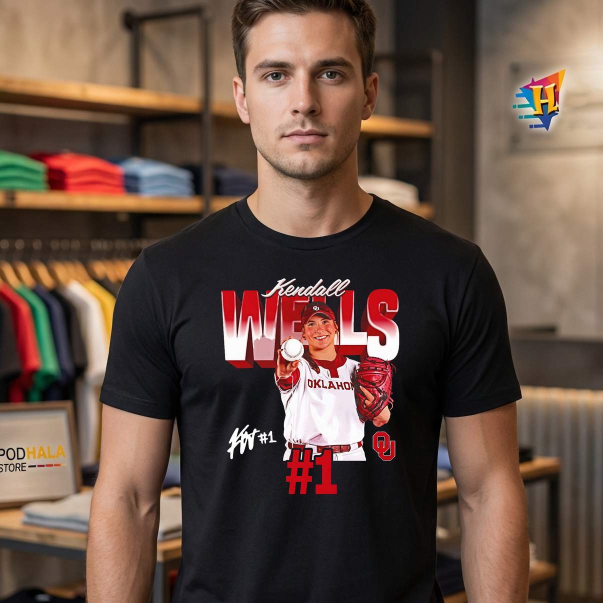 Kendall Wells Oklahoma Sooners Shirt Number 1 Softball Sports Fan Graphic