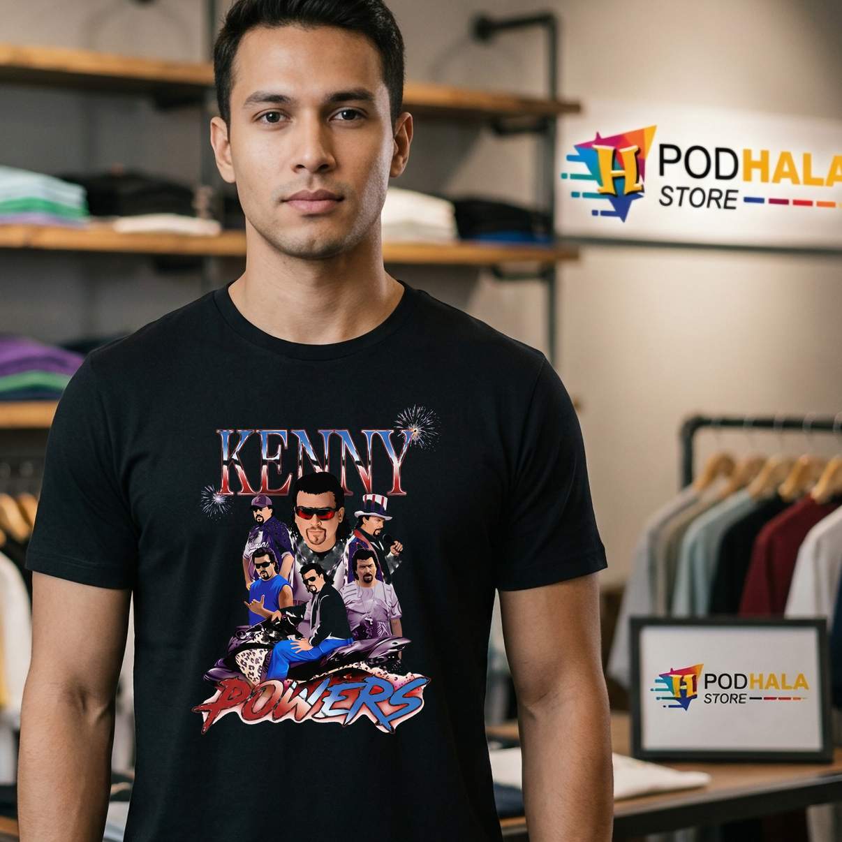 Kenny Powers All American Bootleg T-Shirt Flea Market 90s Retro Graphic Men Kenny Powers All American Bootleg T-Shirt Flea Market 90s Retro Graphic Men