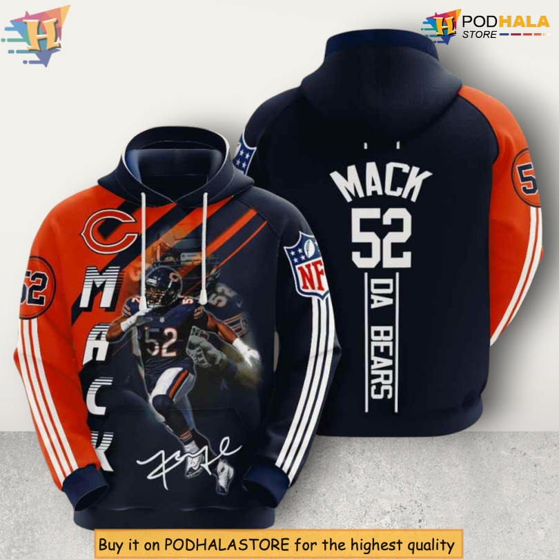 Khalil Mack USA Football Edition Chicago Bears Womens Hoodie NFL Gear