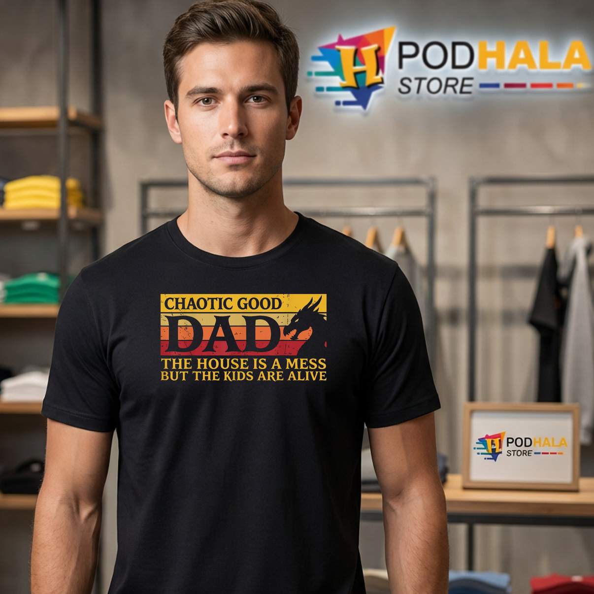Kids Are Alive Dad Shirt Chaotic Good House Is A Mess Funny Parenting Top