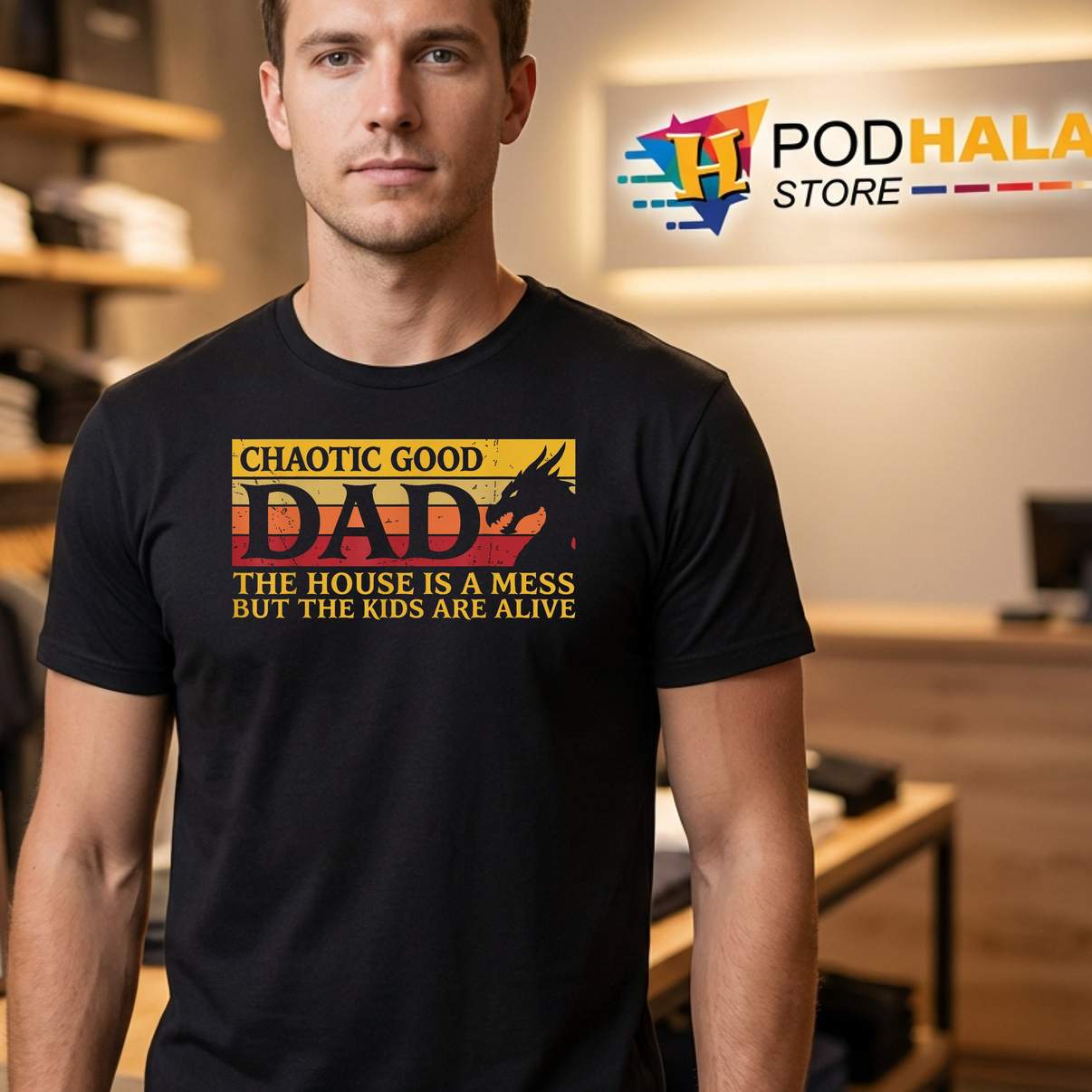 Kids Are Alive Dad T-Shirt Chaotic Good House Is A Mess Funny Parenting Top Kids Are Alive Dad T-Shirt Chaotic Good House Is A Mess Funny Parenting Top