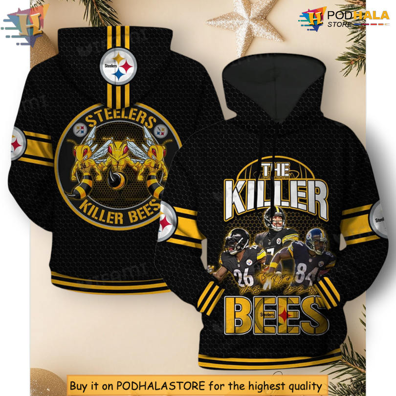 Killer Bees Signature Logo Pittsburgh Steelers Zip Up Hoodie Team Legacy Edition