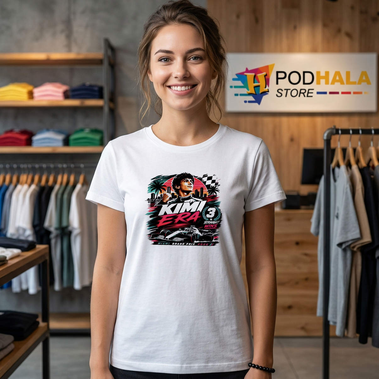 Kimi Era 2026 Miami Grand Prix Shirt Racing Sports Fan Casual Graphic Mens
