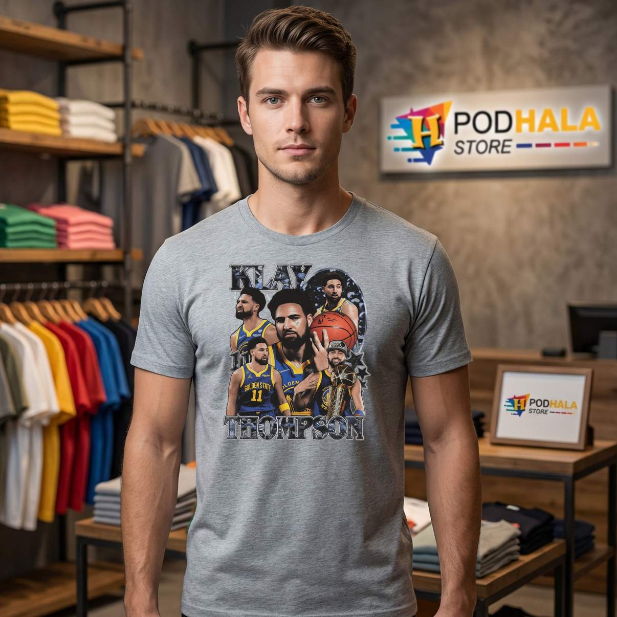 Klay Thompson Warriors Vintage T-Shirt Golden State Basketball Fan Graphic Men Klay Thompson Warriors Vintage T-Shirt Golden State Basketball Fan Graphic Men