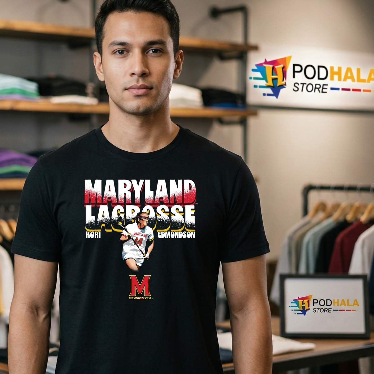 Kori Edmondson Maryland Terrapins Shirt Lacrosse Illustrated Graphic Men