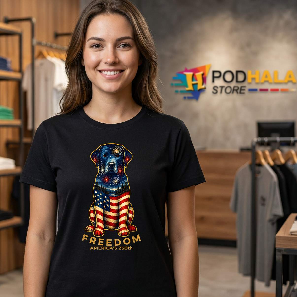 Labrador Retriever US Flag 2026 Shirt Freedom Americas 250th Outfit