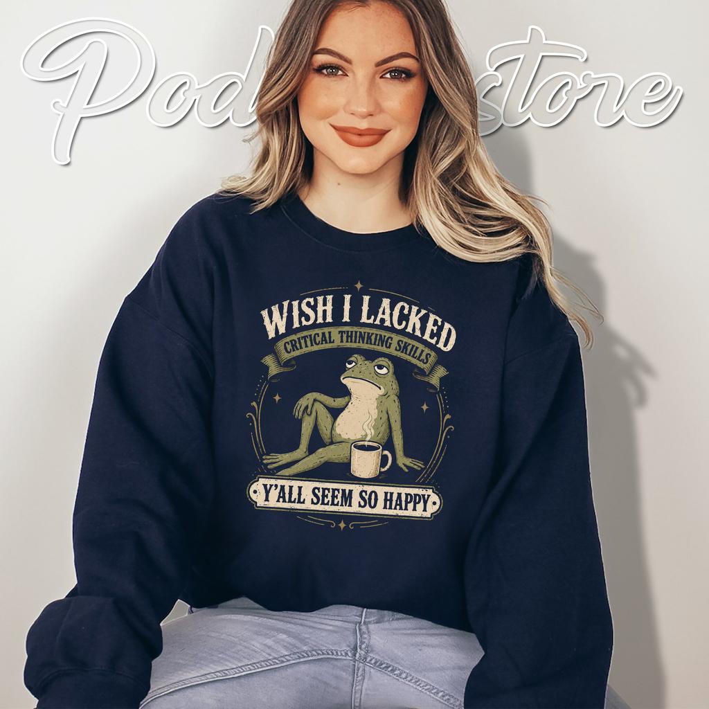 Lacked Critical Thinking Tee Funny Frog Meme Adult Humor Graphic Tee Lacked Critical Thinking Tee Funny Frog Meme Adult Humor Graphic Tee