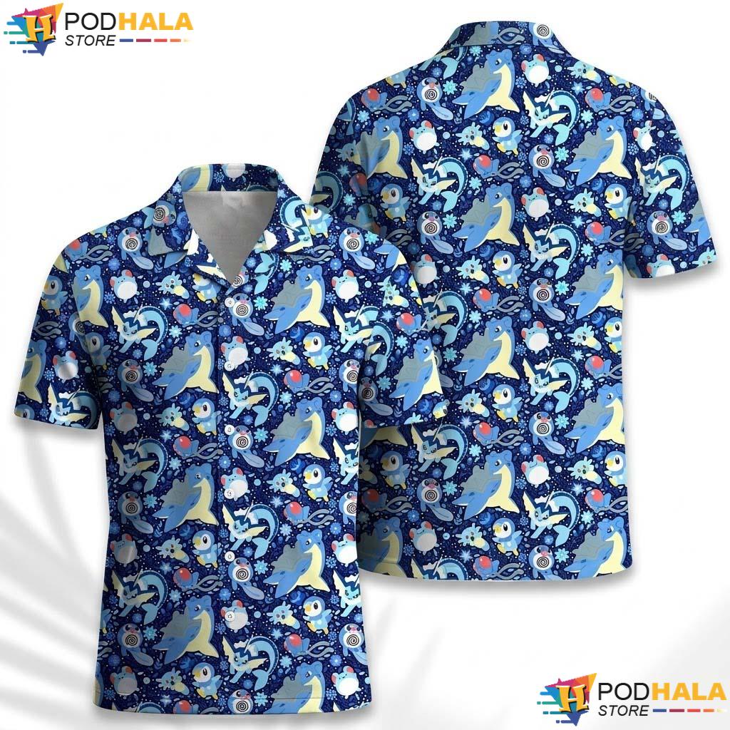 Lapras Vaporeon Halloween Polo Shirt Piplup Water Type Zip Anime Aloha