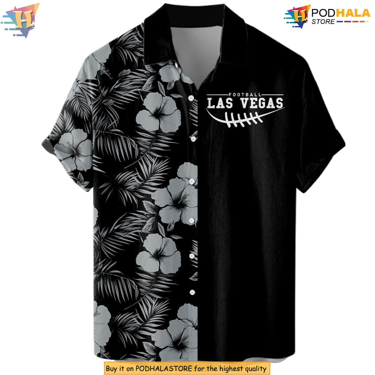 Las Vegas Floral Football Hawaiian Shirt 2026 Custom Name Number Fan Apparel