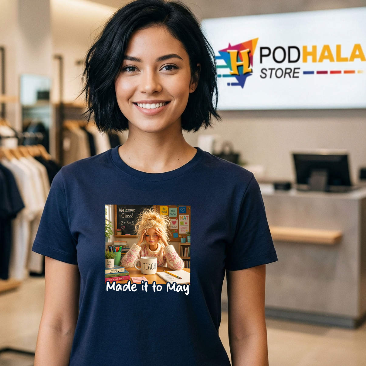 Last Day Of School Shirt Funny Teacher Meme Made It To May Graphic Design