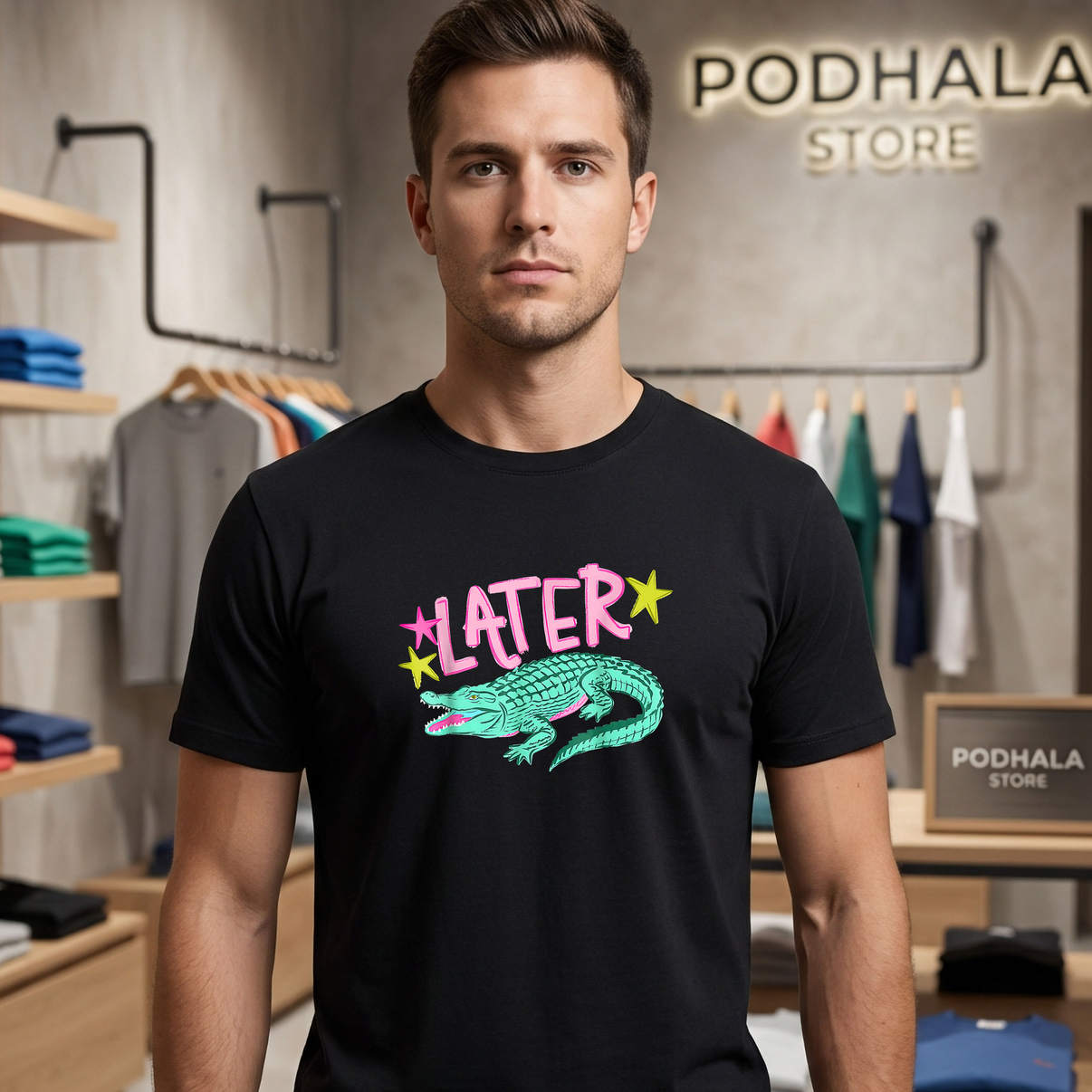 Later Gator Crocodile Shirt After While Funny Animal Saying Graphic Humor