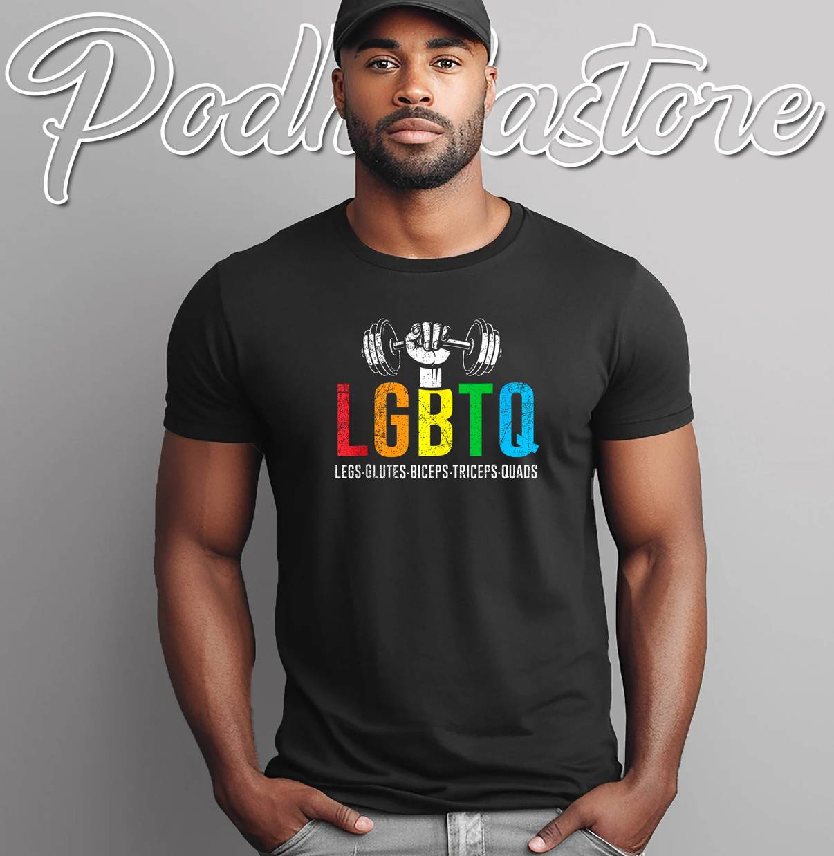 Lats Glutes Biceps Triceps Quads Shirt LGBTQ Pride Gym Graphic For Men