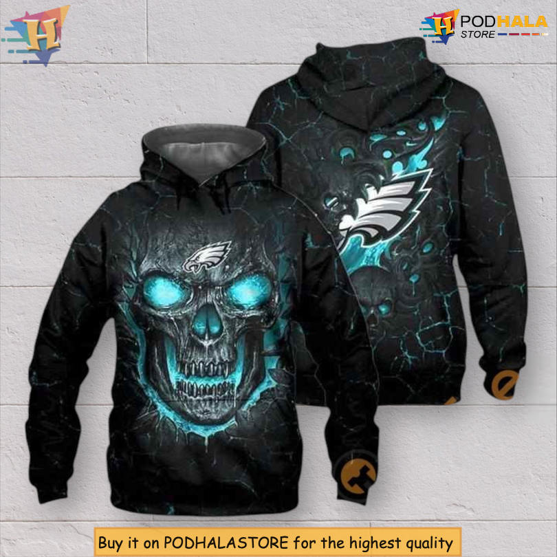 Lava Skull Design Womens Philadelphia Eagles Hoodie Custom Fashion Hoodie