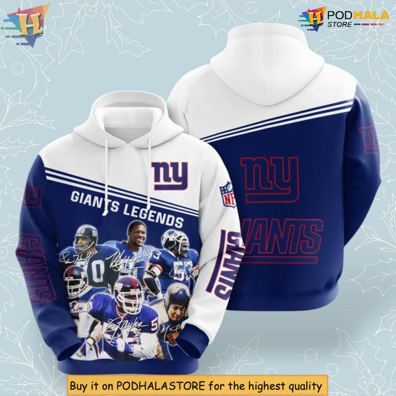 Legends Tribute Print NY Giants Youth Hoodie Custom Team Sport Edition