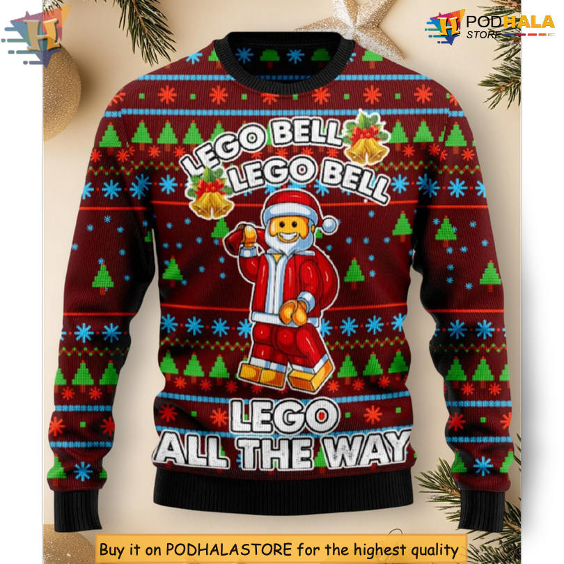 Lego Bell Lego Bell Parody Song Brick Theme Colorful Holiday Christmas Sweater Lego Bell Lego Bell Parody Song Brick Theme Colorful Holiday Christmas Sweater