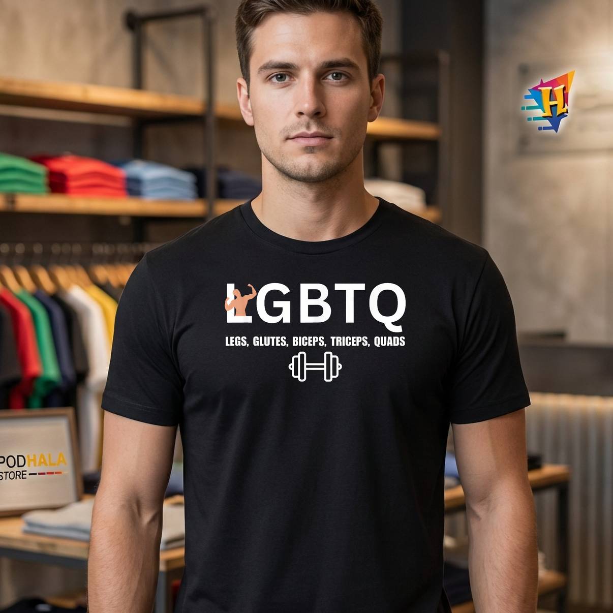 Legs Glutes Biceps Triceps Quads Shirt Funny Gym Exercise Graphic Mens