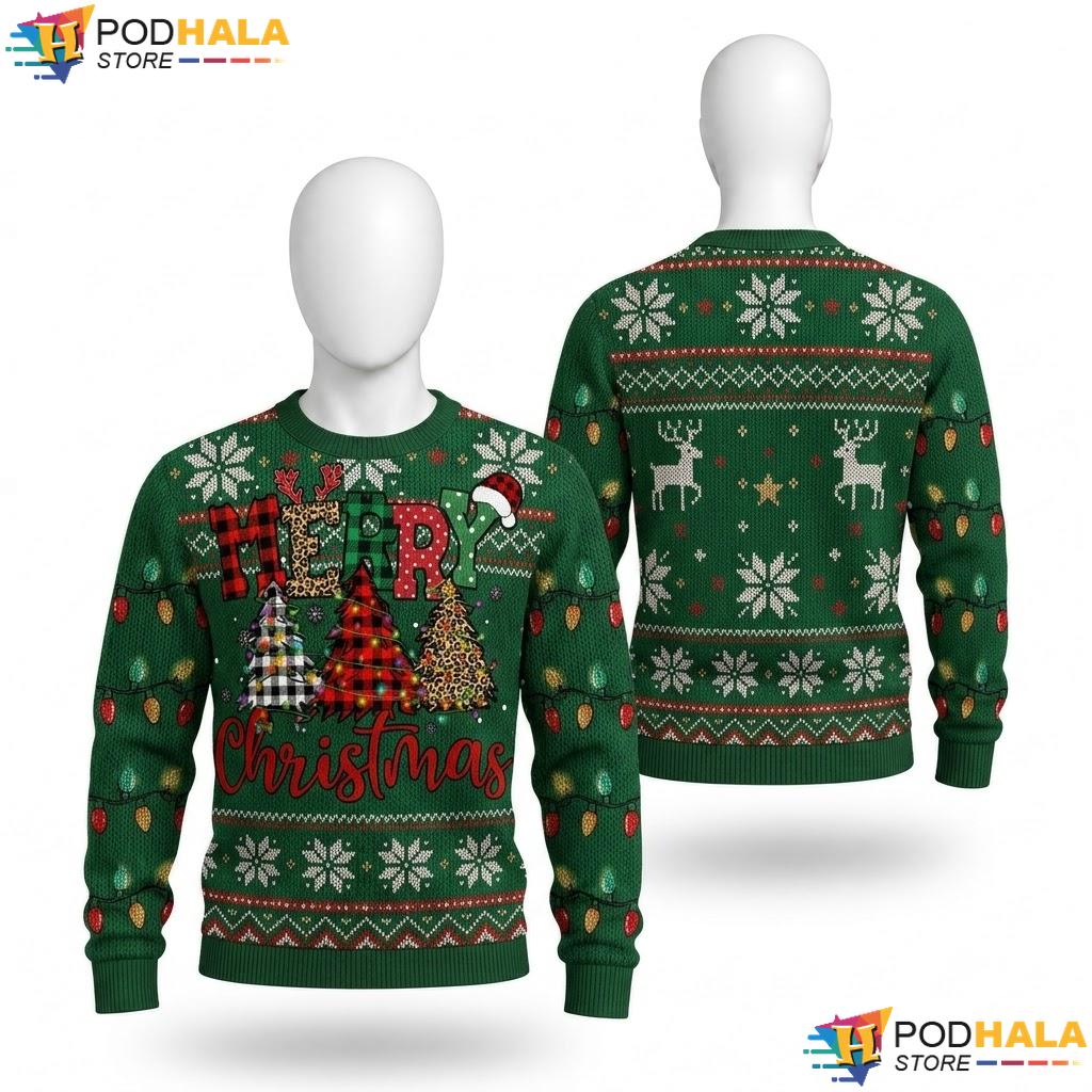 Leopard Buffalo Plaid Christmas Sweater 2026 Holiday Mens Womens Top