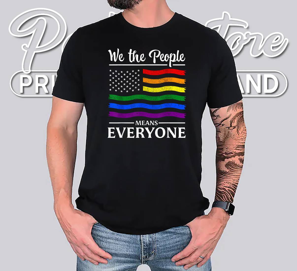 LGBT Gay Pride We The People Tshirt Means Everyone Rainbow LGBTQ Men LGBT Gay Pride We The People Tshirt Means Everyone Rainbow LGBTQ Men