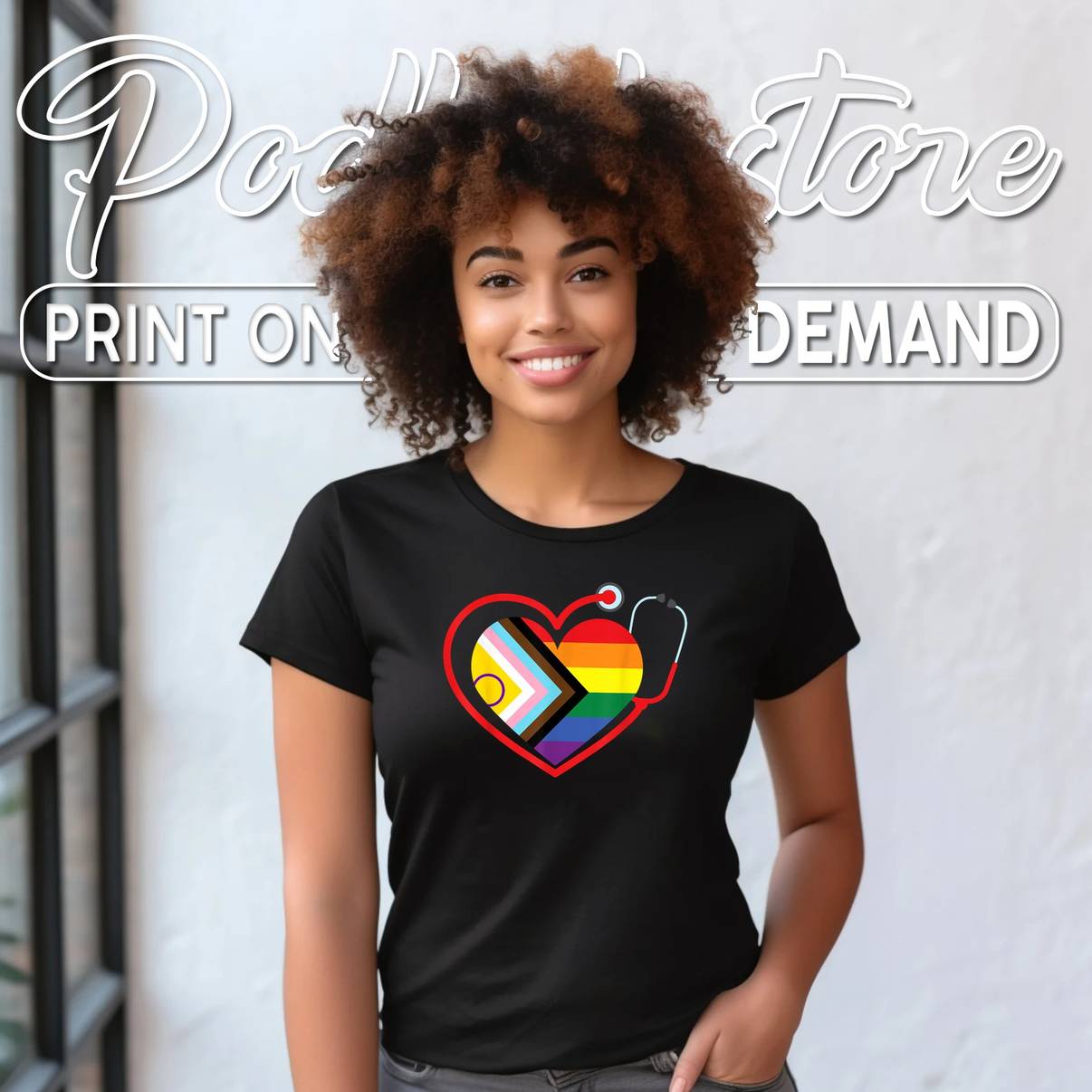 LGBTQ Doctor Nurse Medical Clinic Shirt Rainbow Heart Pride Month Mens