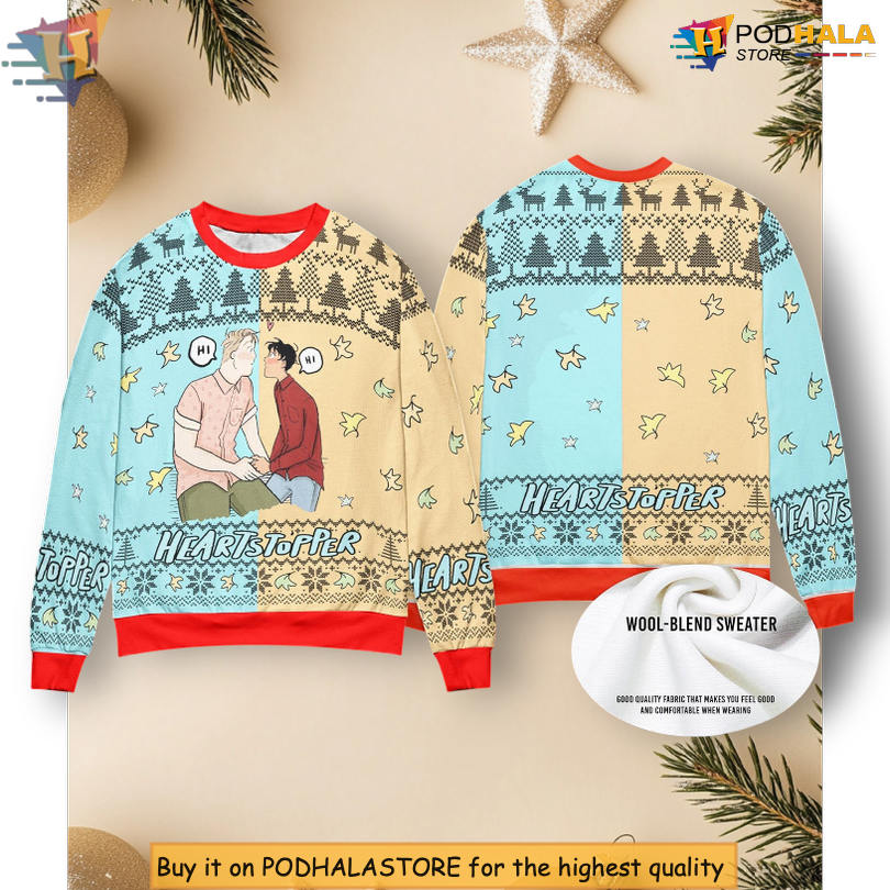 LGBTQ Heartstopper Nick And Charlie Couple Romantic Scene Xmas Sweater