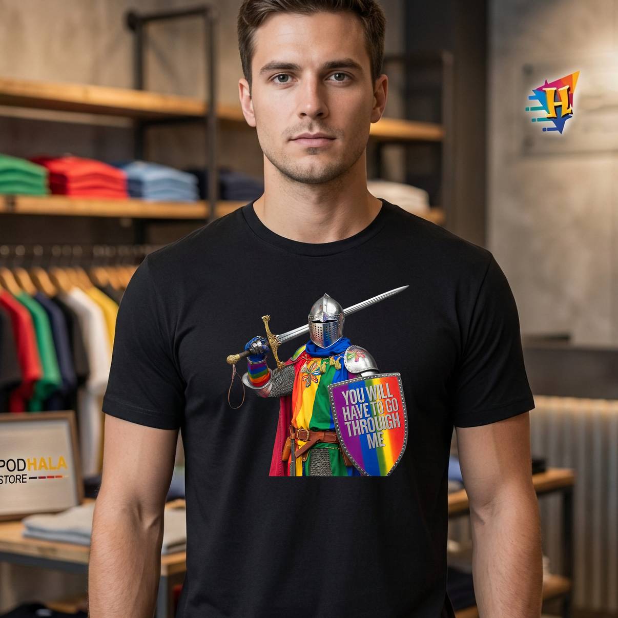 LGBTQ Trans Ally You Will Have Shirt To Go Through Me Graphic Mens