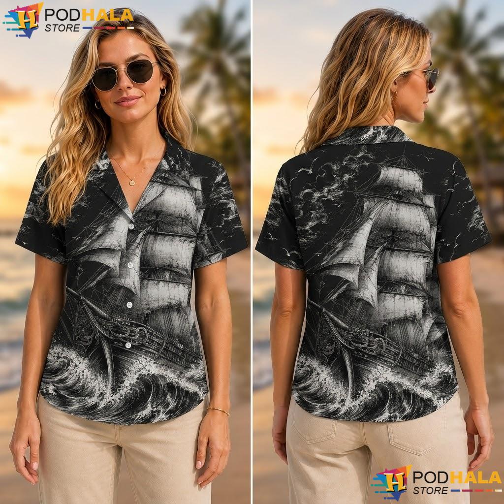 Light Grey Sailboat Tropical Shirt Classic Nautical Mens Summer Button Up Light Grey Sailboat Tropical Shirt Classic Nautical Mens Summer Button Up