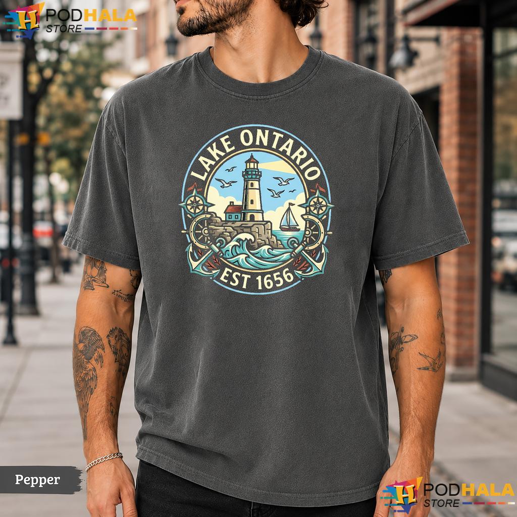 Lighthouse Waves Lake Ontario Comfort Colors T-Shirt Cute Est 1656 Top