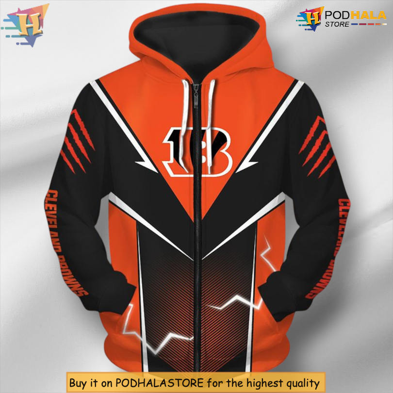 Lightning Graphic Artwork Cincinnati Bengals Graphic Hoodie 3D Fan Edition
